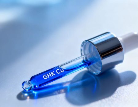 GHK Cu serum in a dropper bottle
