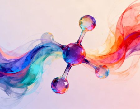 Abstract molecule symbolizing weight loss drug advancement.