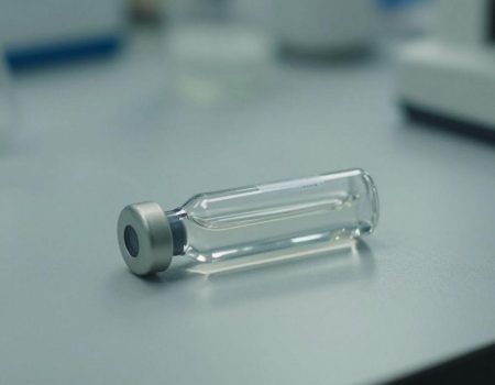 Vial of CJC-1295 with DAC in a lab.