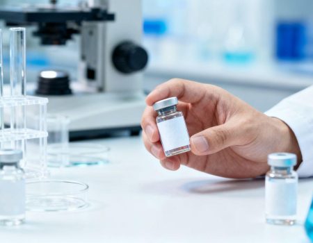 Laboratory vials and a sealed container for BPC 157.
