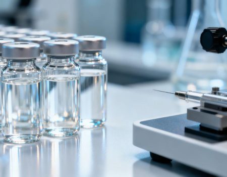 Laboratory vials and scientific equipment