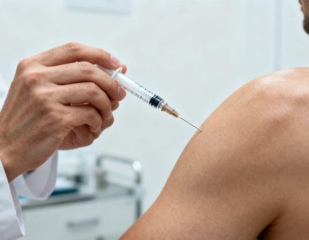 Advanced peptide treatment being administered in a clinic.