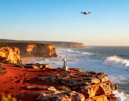 Australian landscape with scientific research hints.