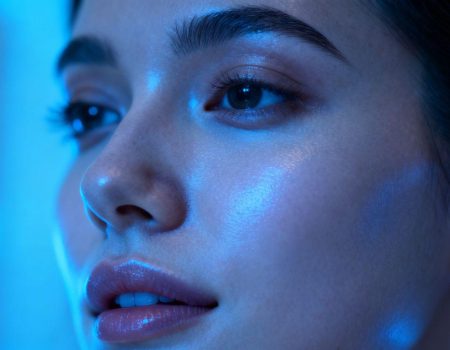 Radiant skin with subtle blue glow