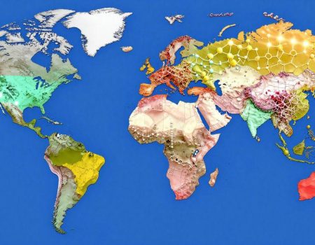 Global peptide research and supply network visualization.